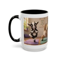 Yoga Goat Illustration Mug | Accent Coffee Mug