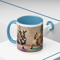Yoga Goat Illustration Mug | Accent Coffee Mug