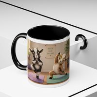 Yoga Goat Illustration Mug | Accent Coffee Mug