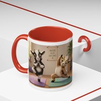 Yoga Goat Illustration Mug | Accent Coffee Mug