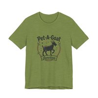 Official Pet-A-Goat Junction T-Shirt | Goat Silhouette, Hoof Print Design