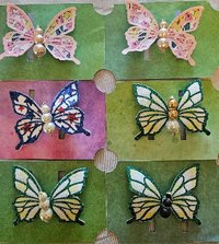 Whimsical Beaded Butterfly Hairclips
