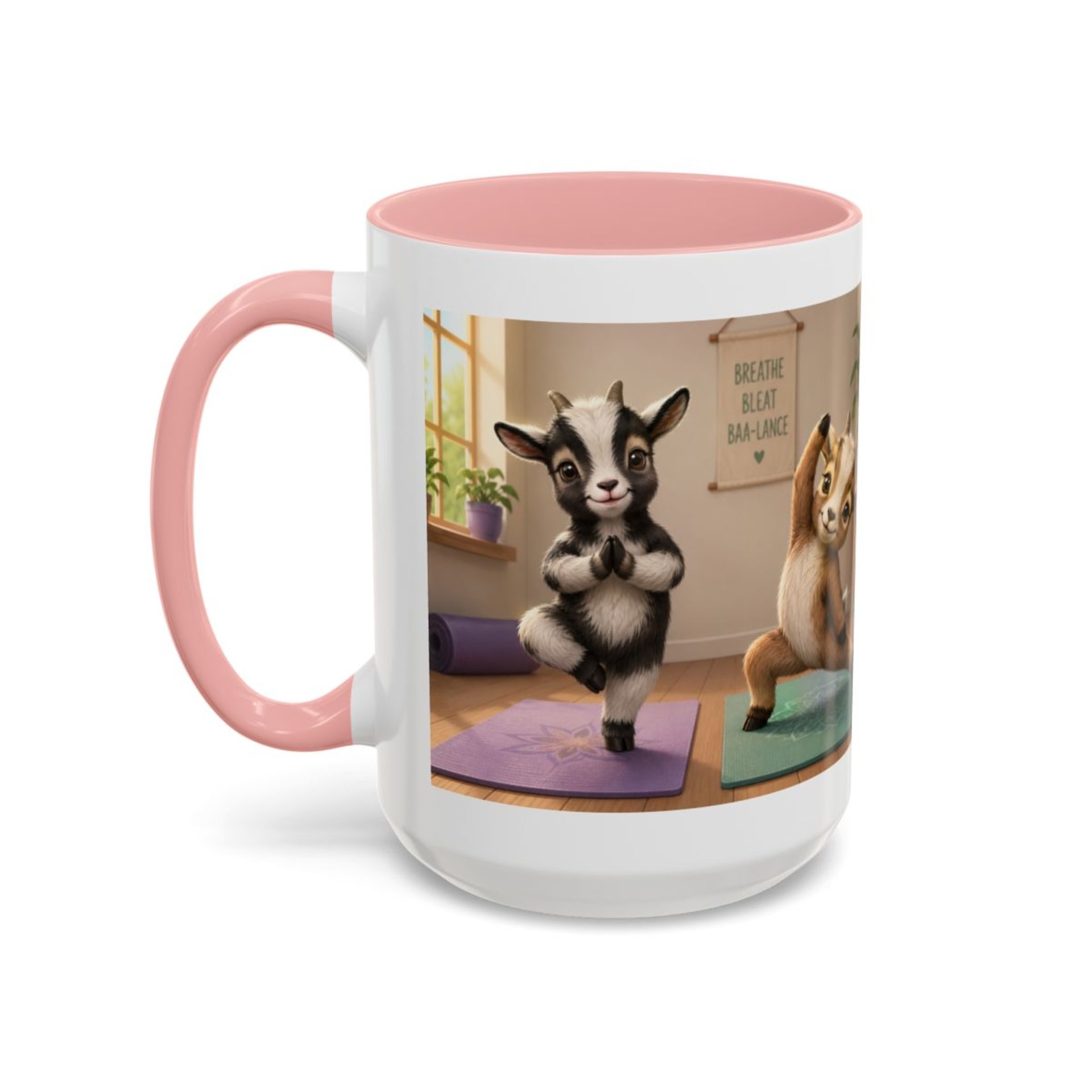 Yoga Goat Illustration Mug | Accent Coffee Mug