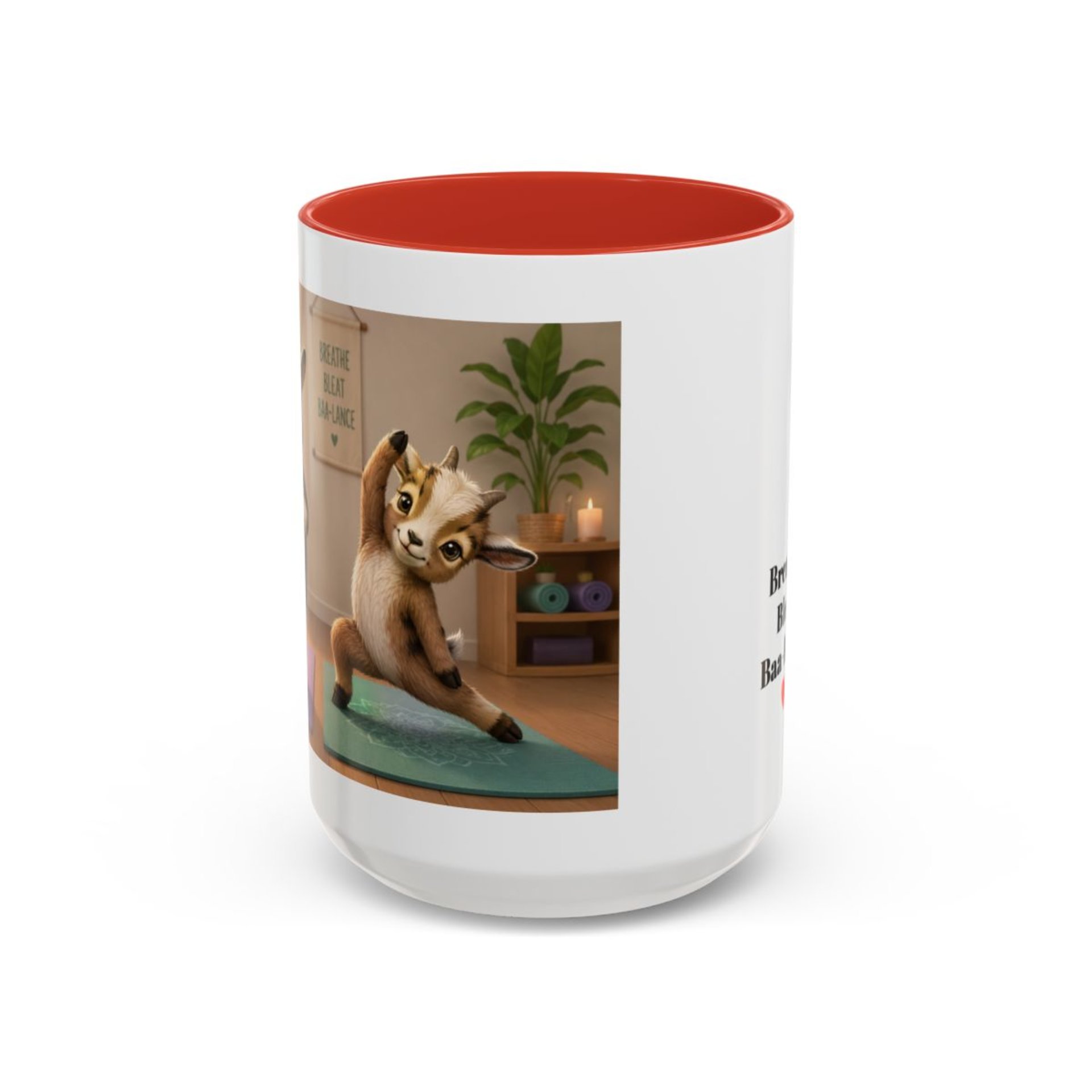 Yoga Goat Illustration Mug | Accent Coffee Mug