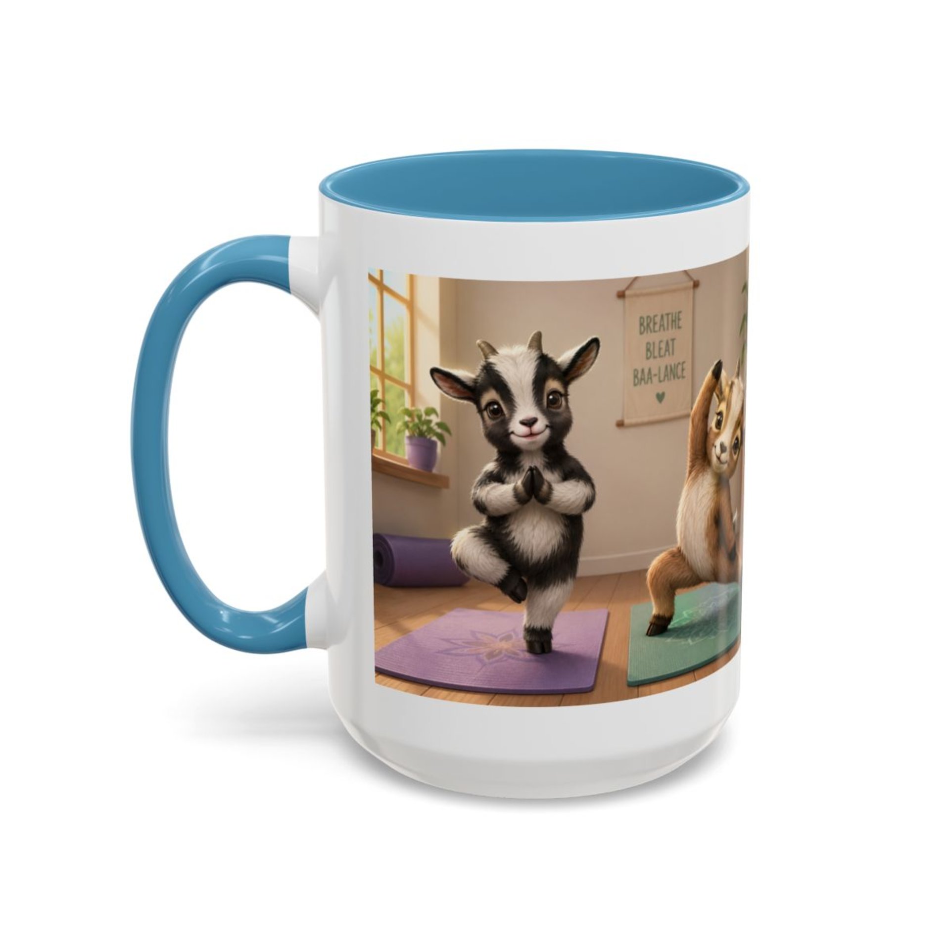 Yoga Goat Illustration Mug | Accent Coffee Mug