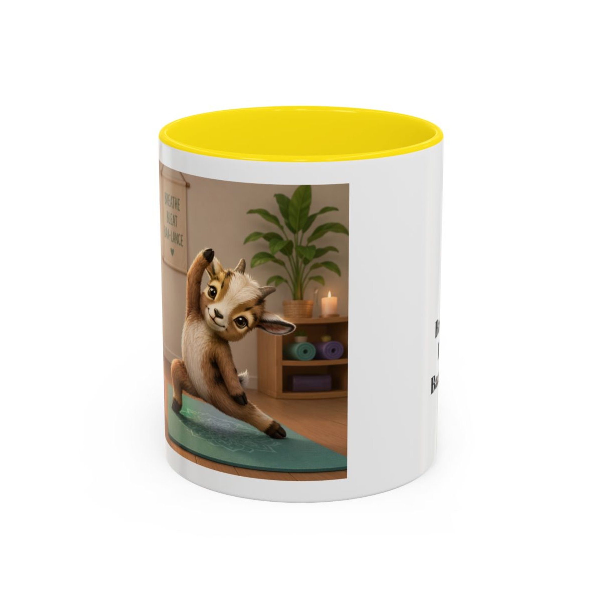 Yoga Goat Illustration Mug | Accent Coffee Mug