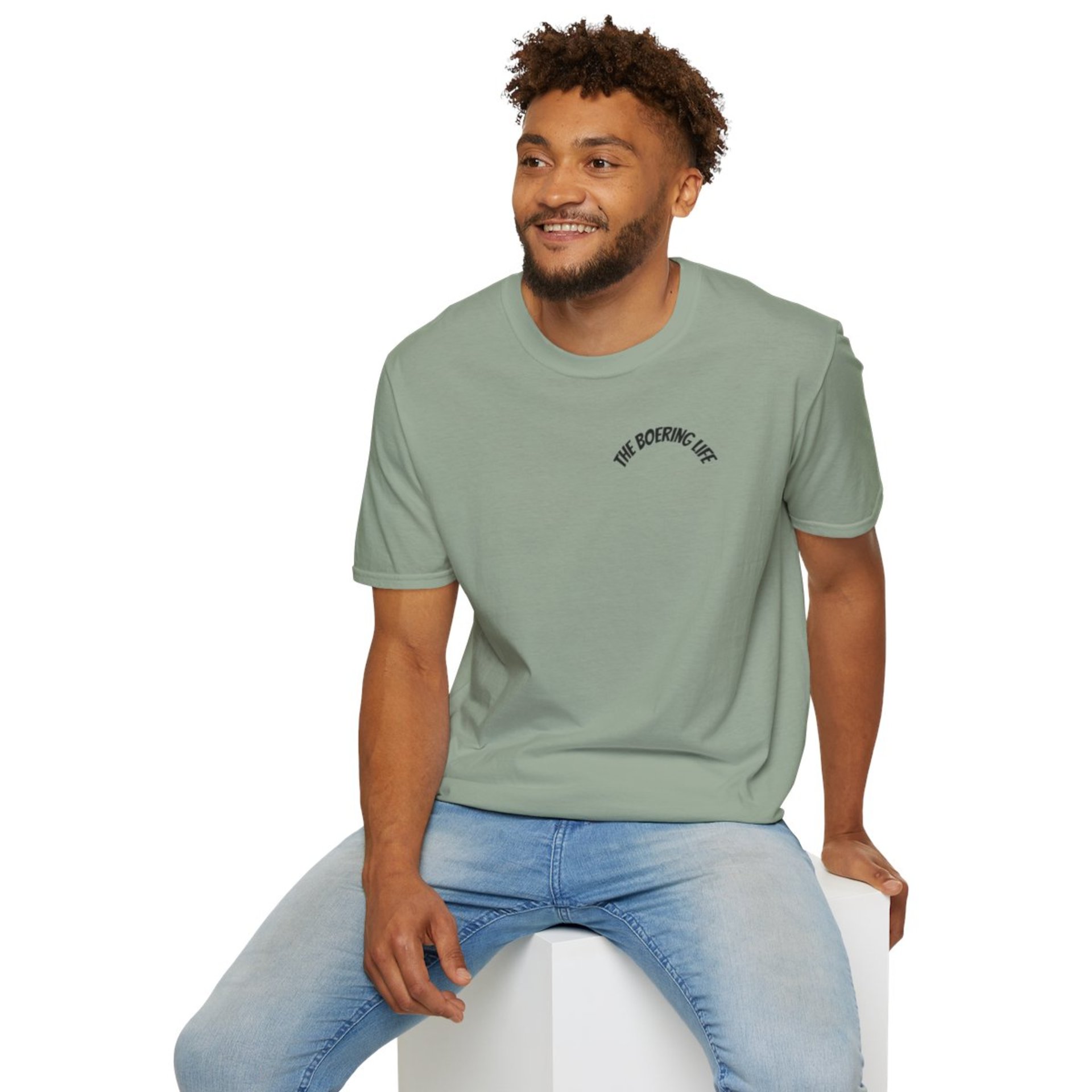 The Boering Life™ T-Shirt | Minimal Text Chest Logo, Casual Tee