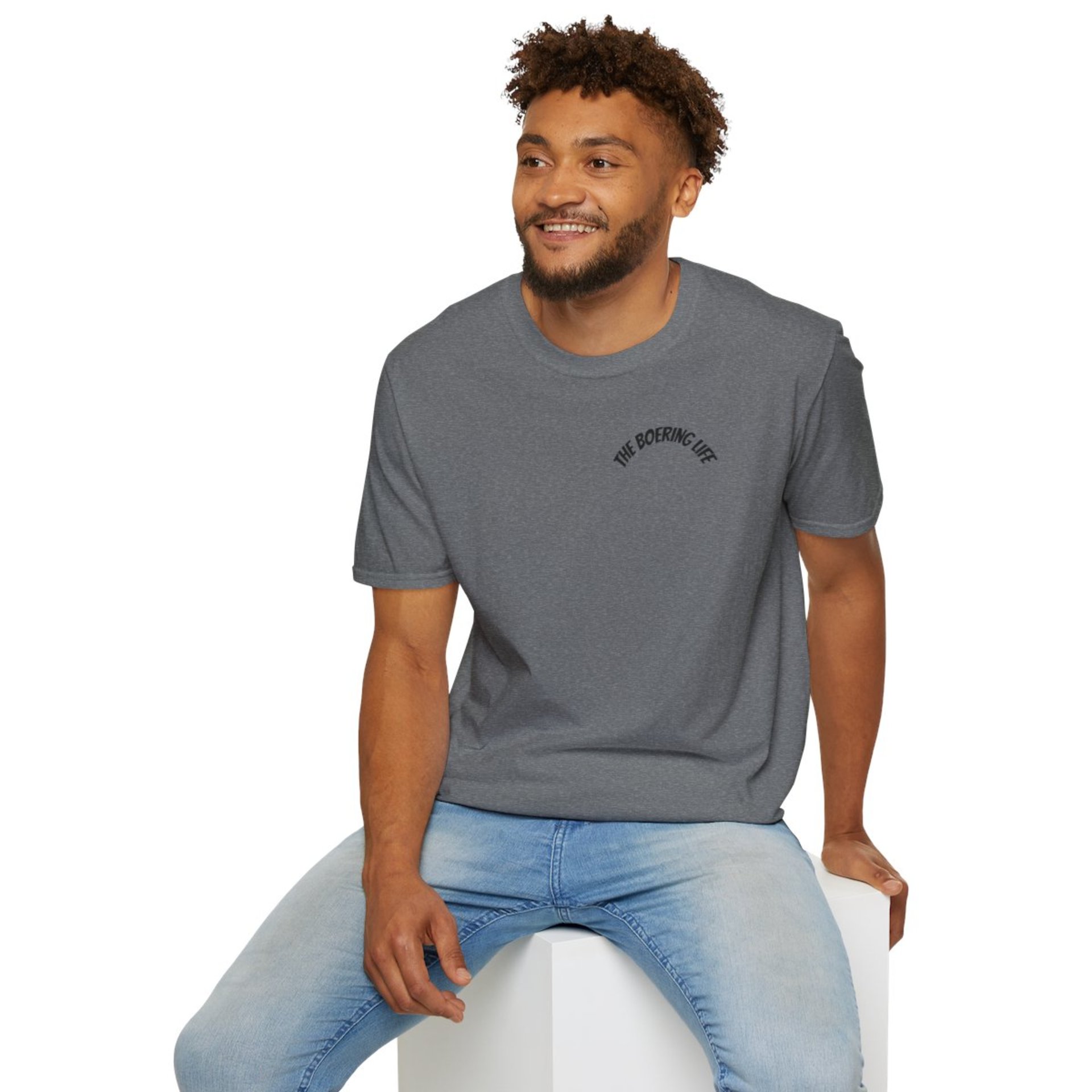The Boering Life™ T-Shirt | Minimal Text Chest Logo, Casual Tee