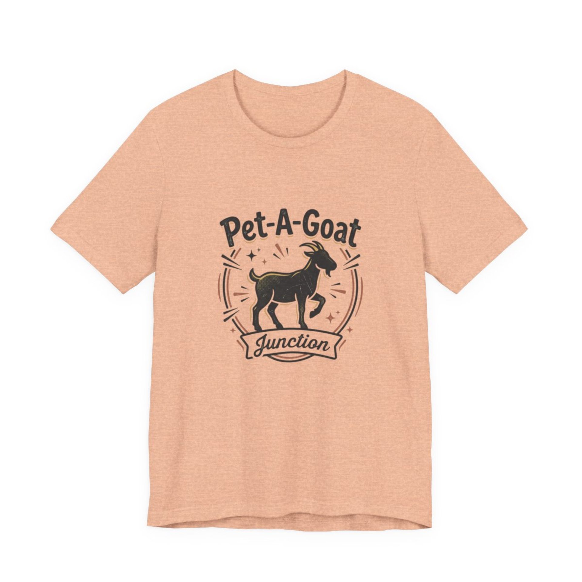 Official Pet-A-Goat Junction T-Shirt | Goat Silhouette, Hoof Print Design