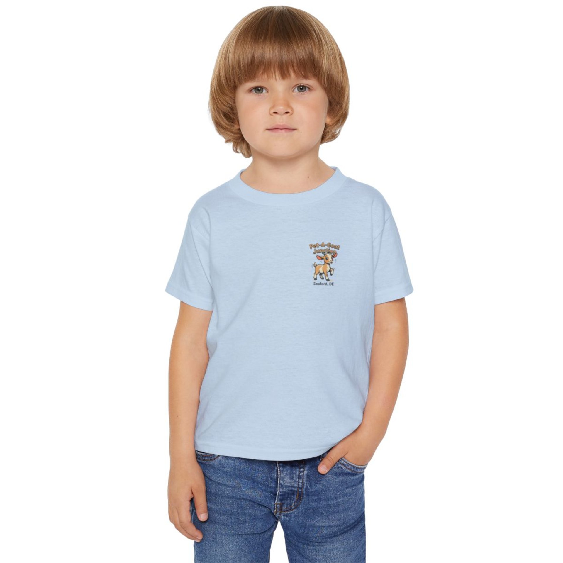 Official Pet-A-Goat Junction toddler T-shirt | Seaford DE goat illustration