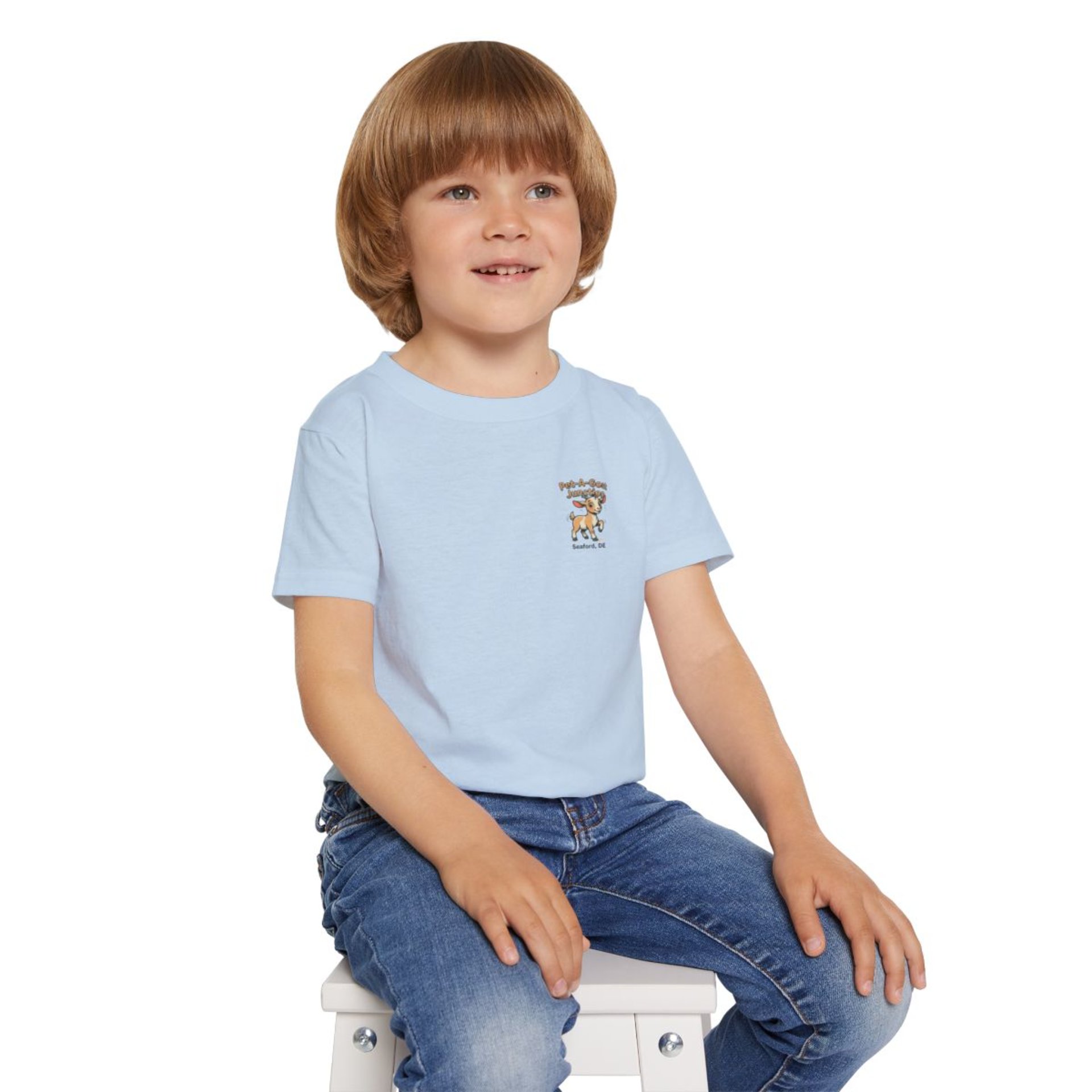Official Pet-A-Goat Junction toddler T-shirt | Seaford DE goat illustration
