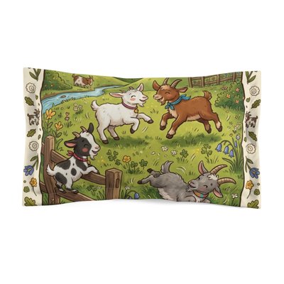 Playful Baby Goats Pillow Sham 