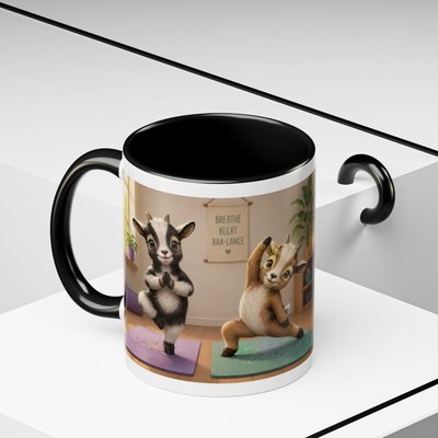 Yoga Goat Illustration Mug | Accent Coffee Mug