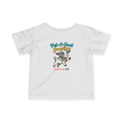 Official Pet-A-Goat Junction Baby tee | playful goat mascot, Seaford DE